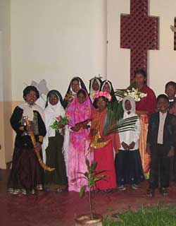 chilren dressed up as saints